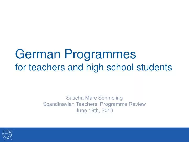 german programmes for teachers and high school students
