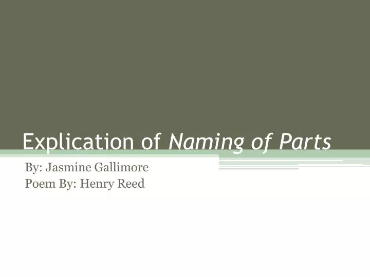 explication of naming of parts