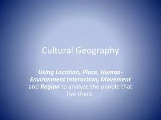 Cultural Geography