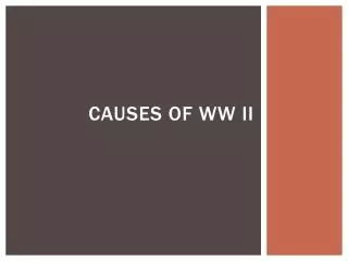 Causes of WW II