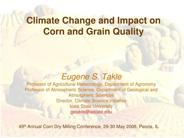 climate change and impact on corn and grain quality