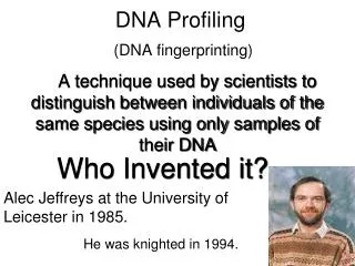 DNA Profiling