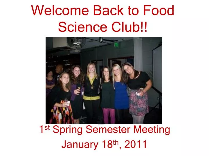 welcome back to food science club