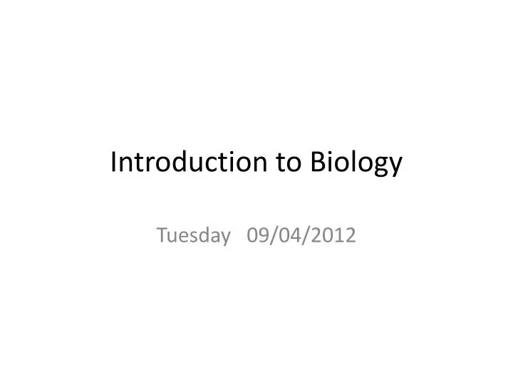 introduction to biology