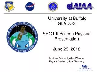 University at Buffalo GLADOS SHOT II Balloon Payload Presentation June 29, 2012