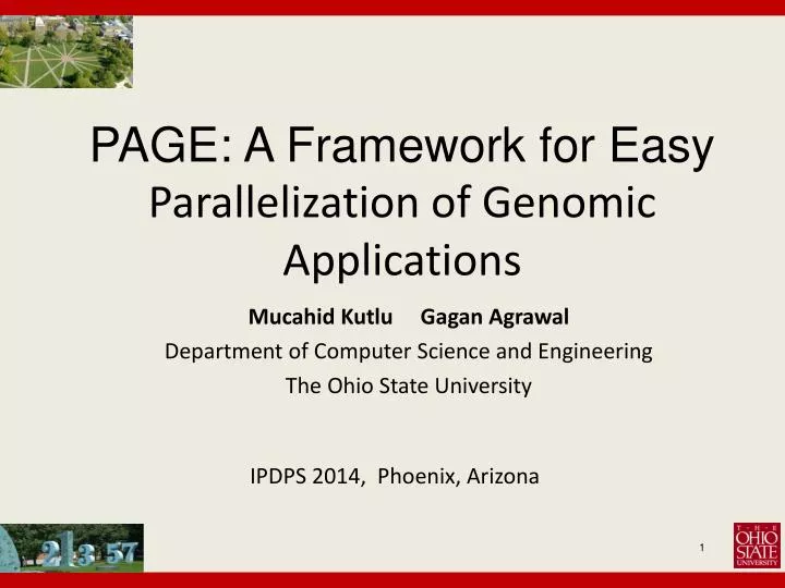 page a framework for easy parallelization of genomic applications