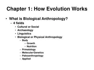 Chapter 1: How Evolution Works