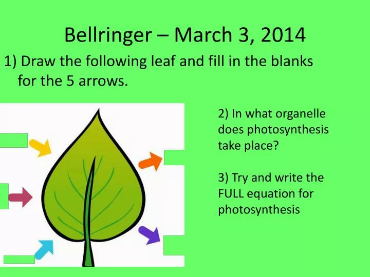 bellringer march 3 2014