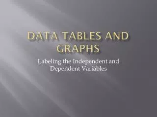 Data Tables and Graphs