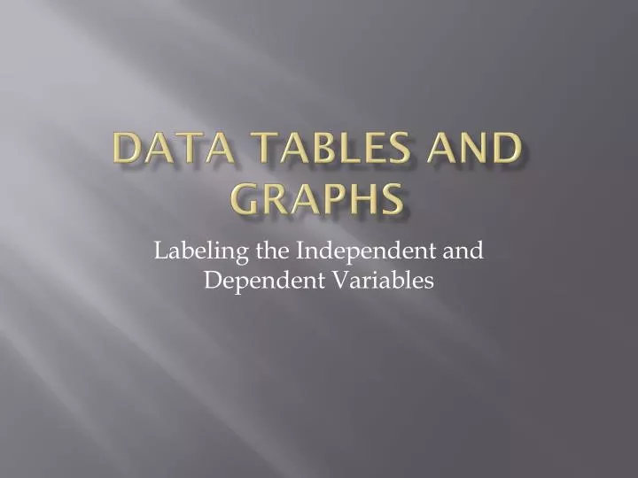data tables and graphs