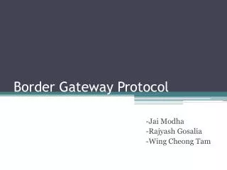 Border Gateway Protocol