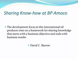 Sharing Know-how at BP Amoco