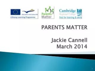 PARENTS MATTER Jackie Cannell March 2014