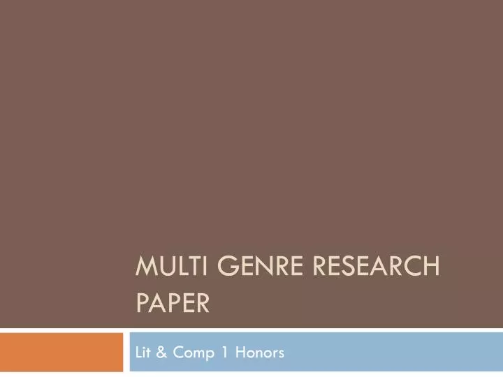 multi genre research paper