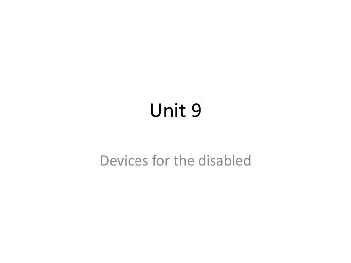 unit 9