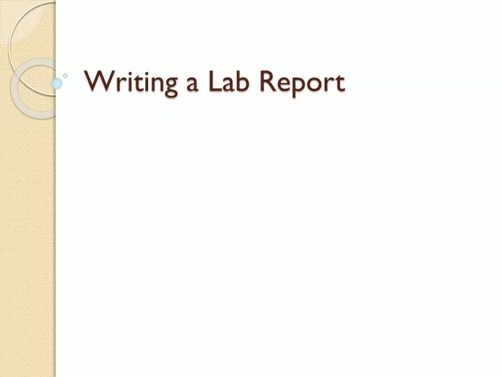 writing a lab report