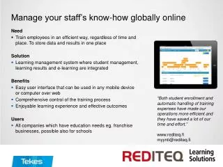 Manage your staff’s know-how globally online