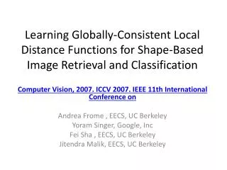 Computer Vision, 2007. ICCV 2007. IEEE 11th International Conference on