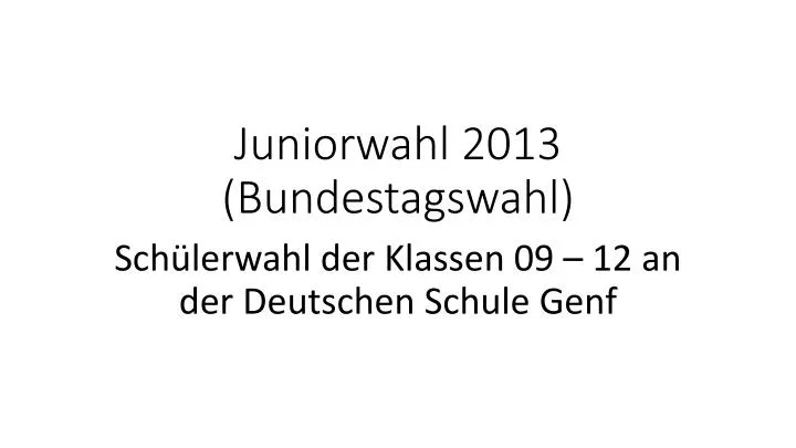 juniorwahl 2013 bundestagswahl