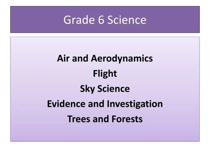 grade 6 science