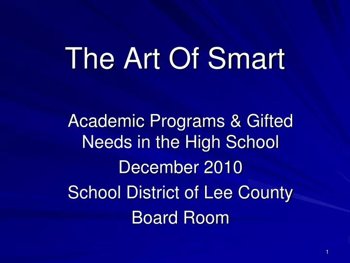 the art of smart