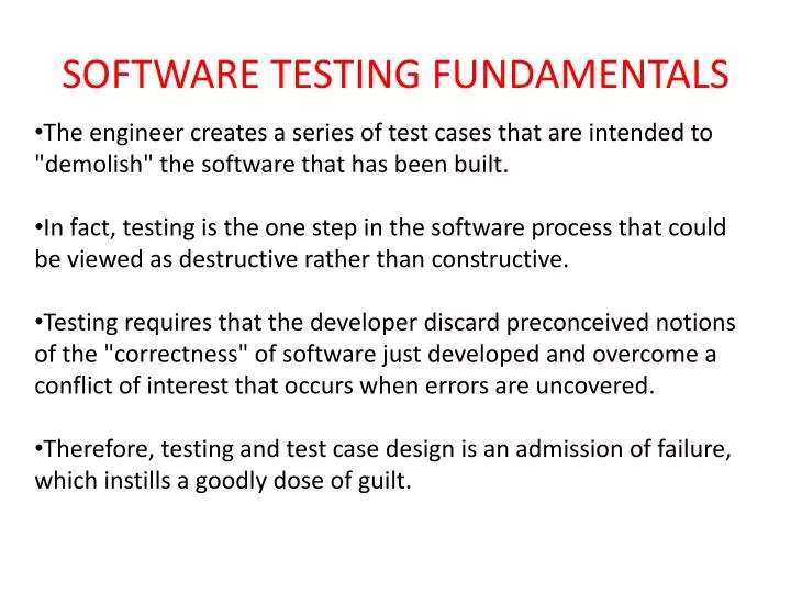 software testing fundamentals