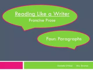 Reading Like a Writer Francine Prose