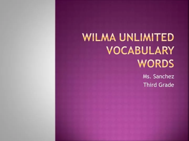 wilma unlimited vocabulary words