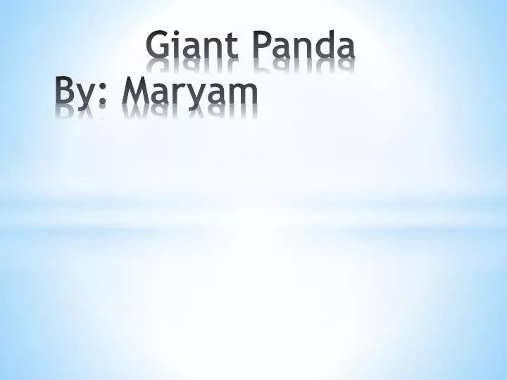 giant panda by maryam