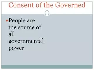 Consent of the Governed