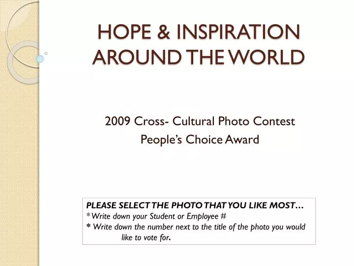 hope inspiration around the world