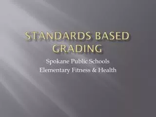 Standards based grading