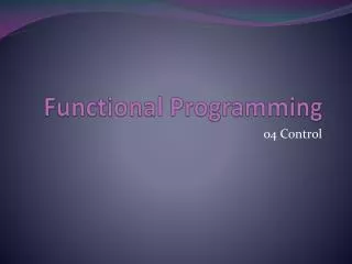 Functional Programming