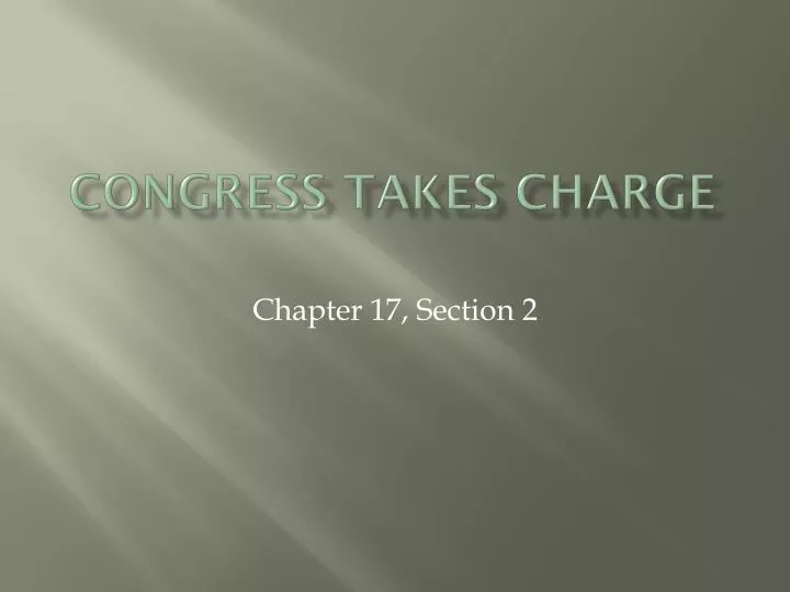 congress takes charge