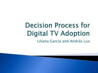 Decision Process for Digital TV Adoption