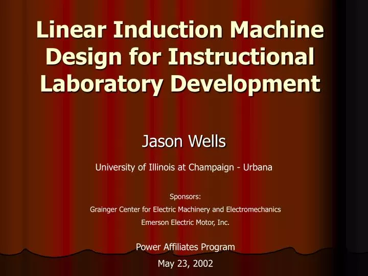 linear induction machine design for instructional laboratory development