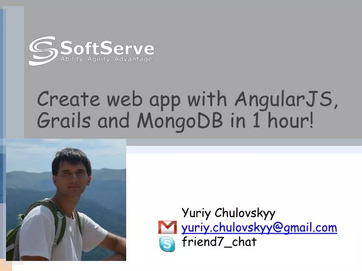 create web app with angularjs grails and mongodb in 1 hour