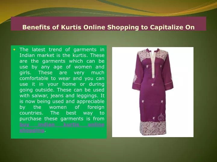 benefits of kurtis online shopping to capitalize on