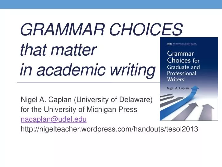 grammar choices that matter in academic writing