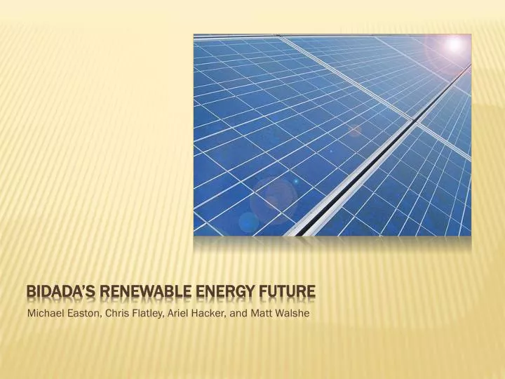 bidada s renewable energy future