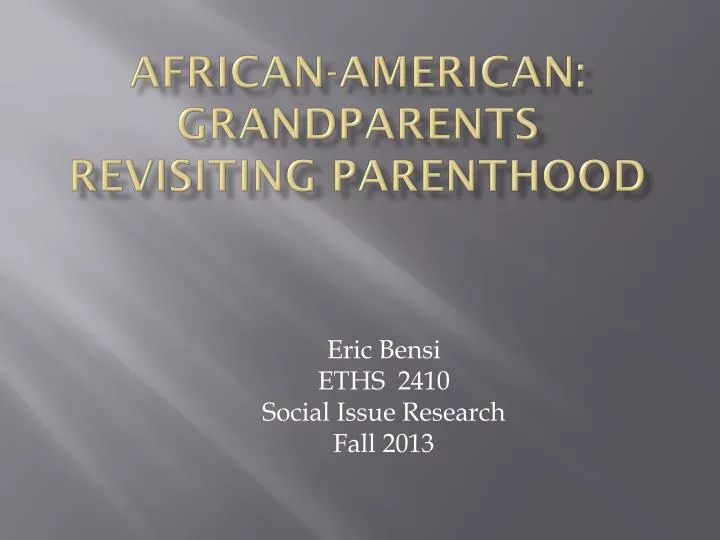 african american grandparents revisiting parenthood