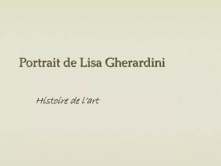 portrait de lisa gherardini