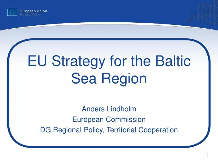 eu strategy for the baltic sea region