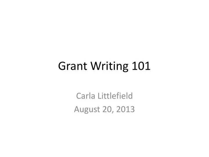 grant writing 101