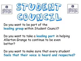 Do you want to be part of the leading group within Student Council?