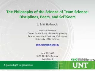 The Philosophy of the Science of Team Science: Disciplines, Peers, and SciTSeers