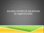 Solving system of equations by substitution