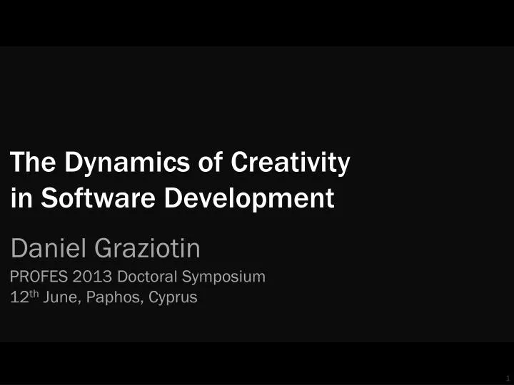 the dynamics of creativity in software development
