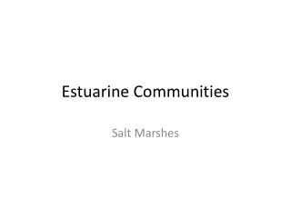 estuarine communities