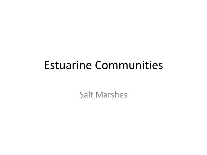 estuarine communities